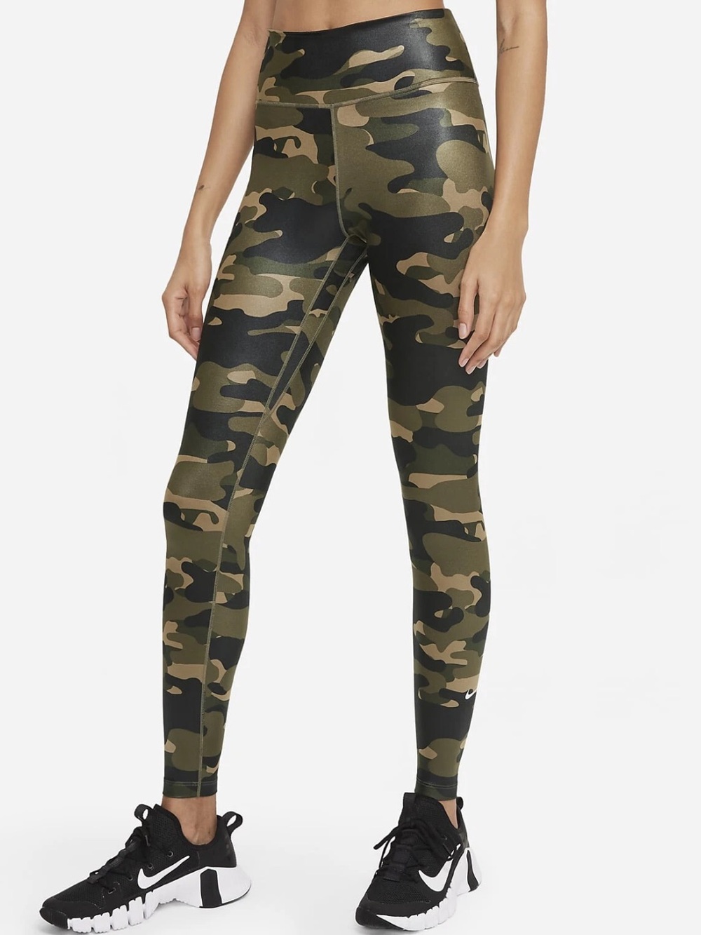 NIKE WOMEN'S DRI-FIT ONE MID-RISE CAMO LEGGINGS